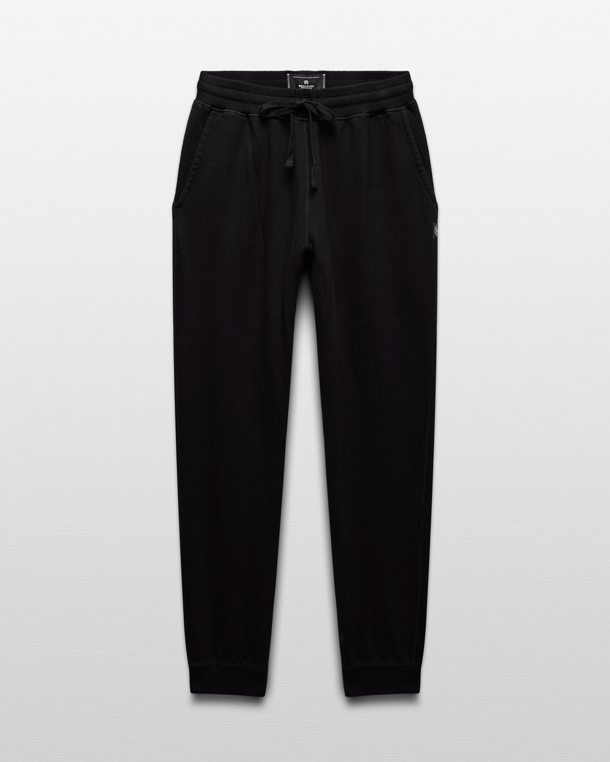 Kyoto Black Midweight Terry Slim Sweatpant