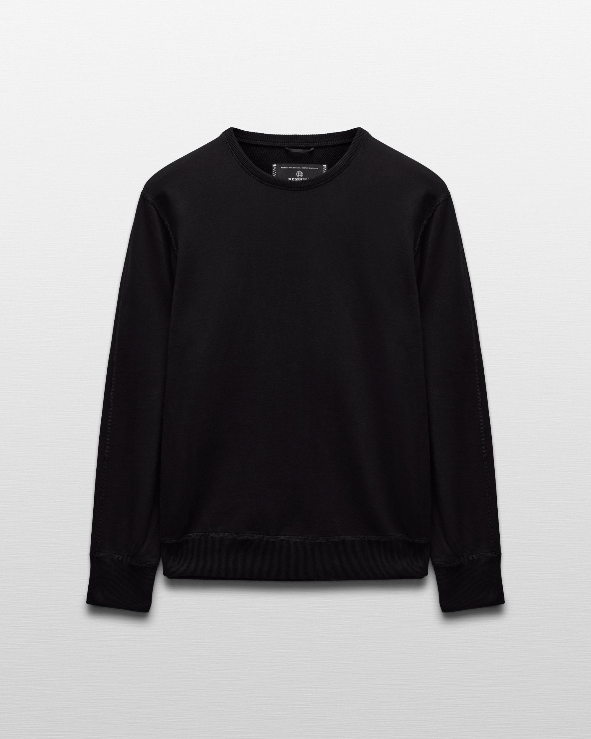 Kyoto Black Midweight Terry Classic Crewneck