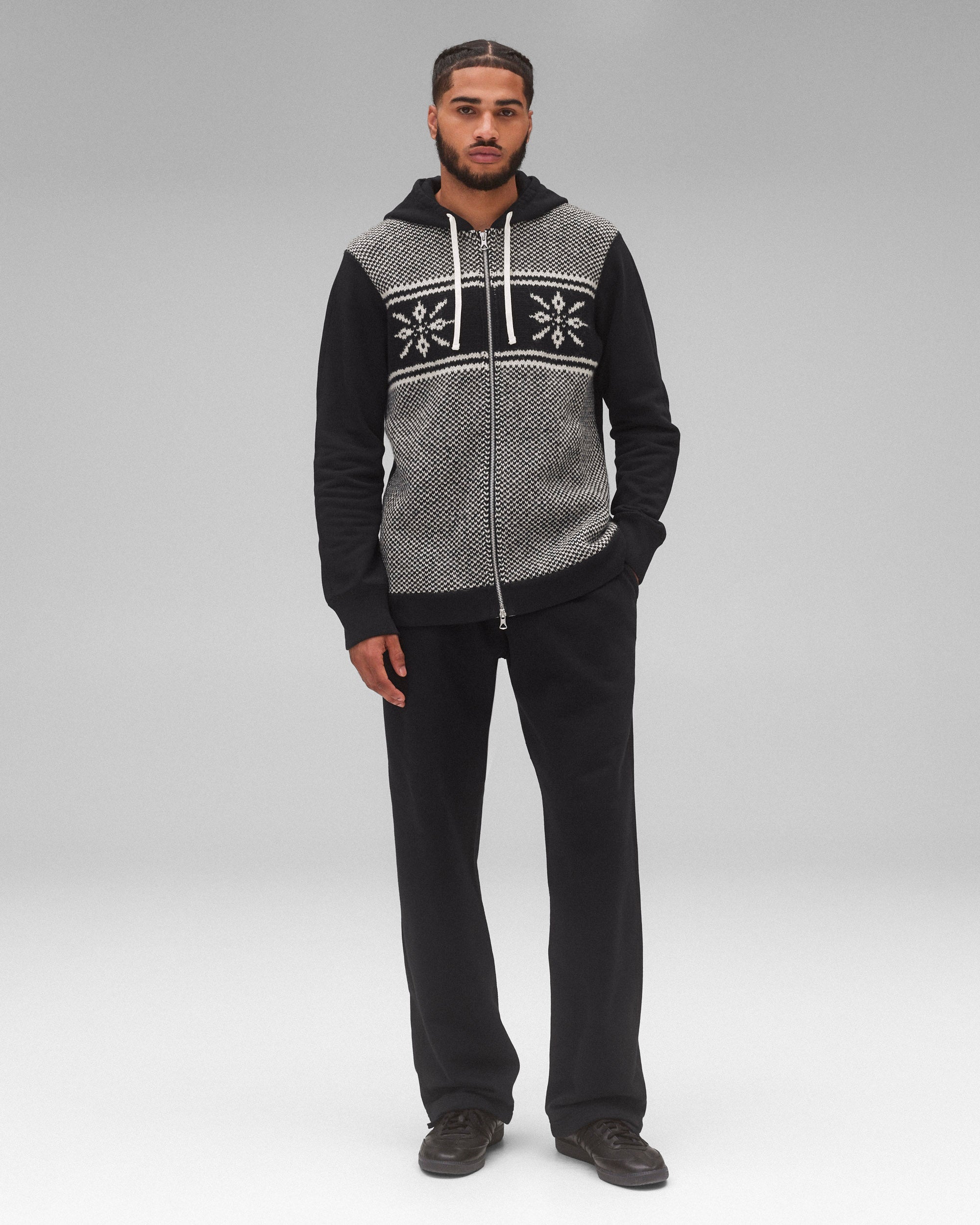 Junya Watanabe Shetland Wool Slim Zip Hoodie