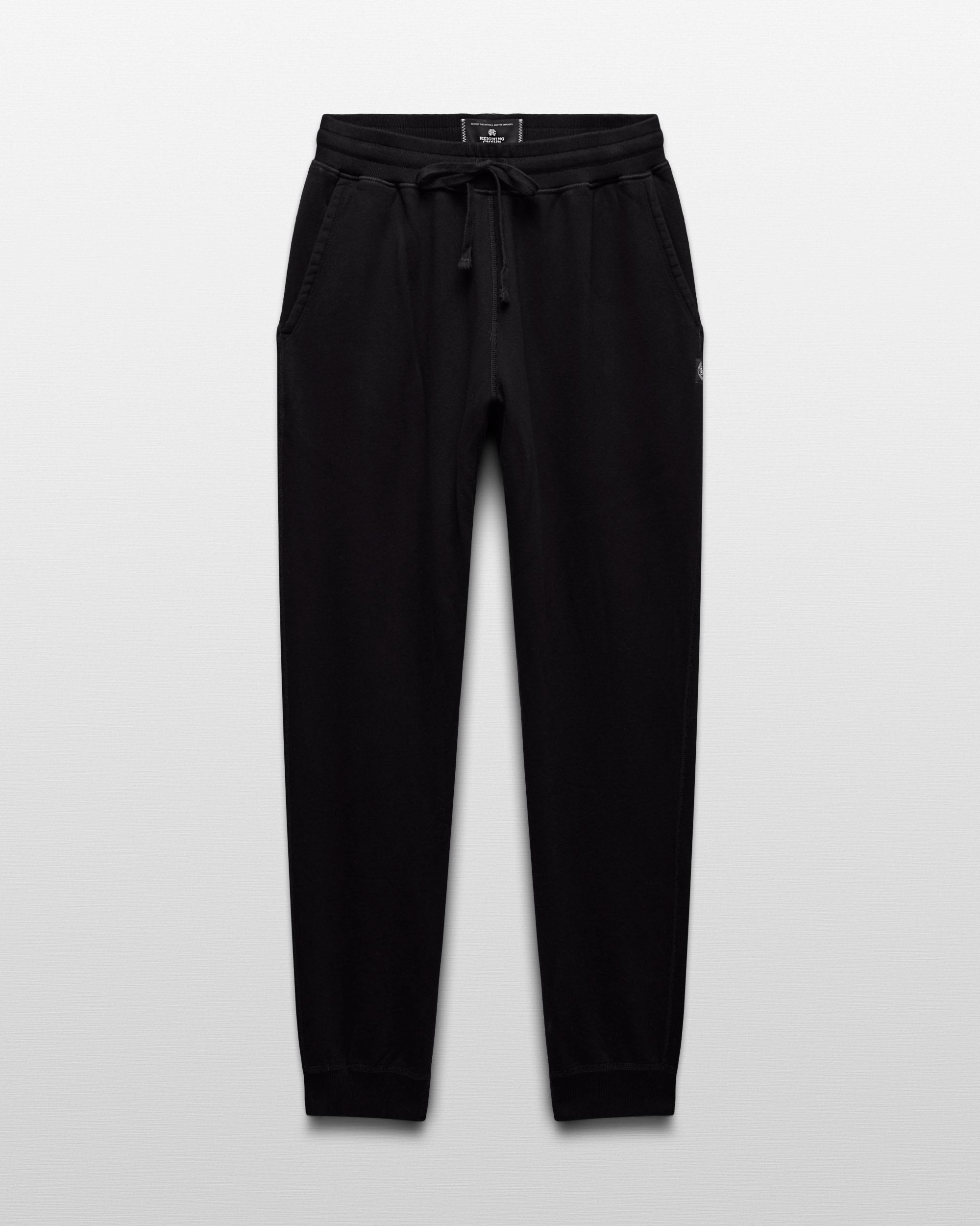 Kyoto Black Midweight Terry Slim Sweatpant