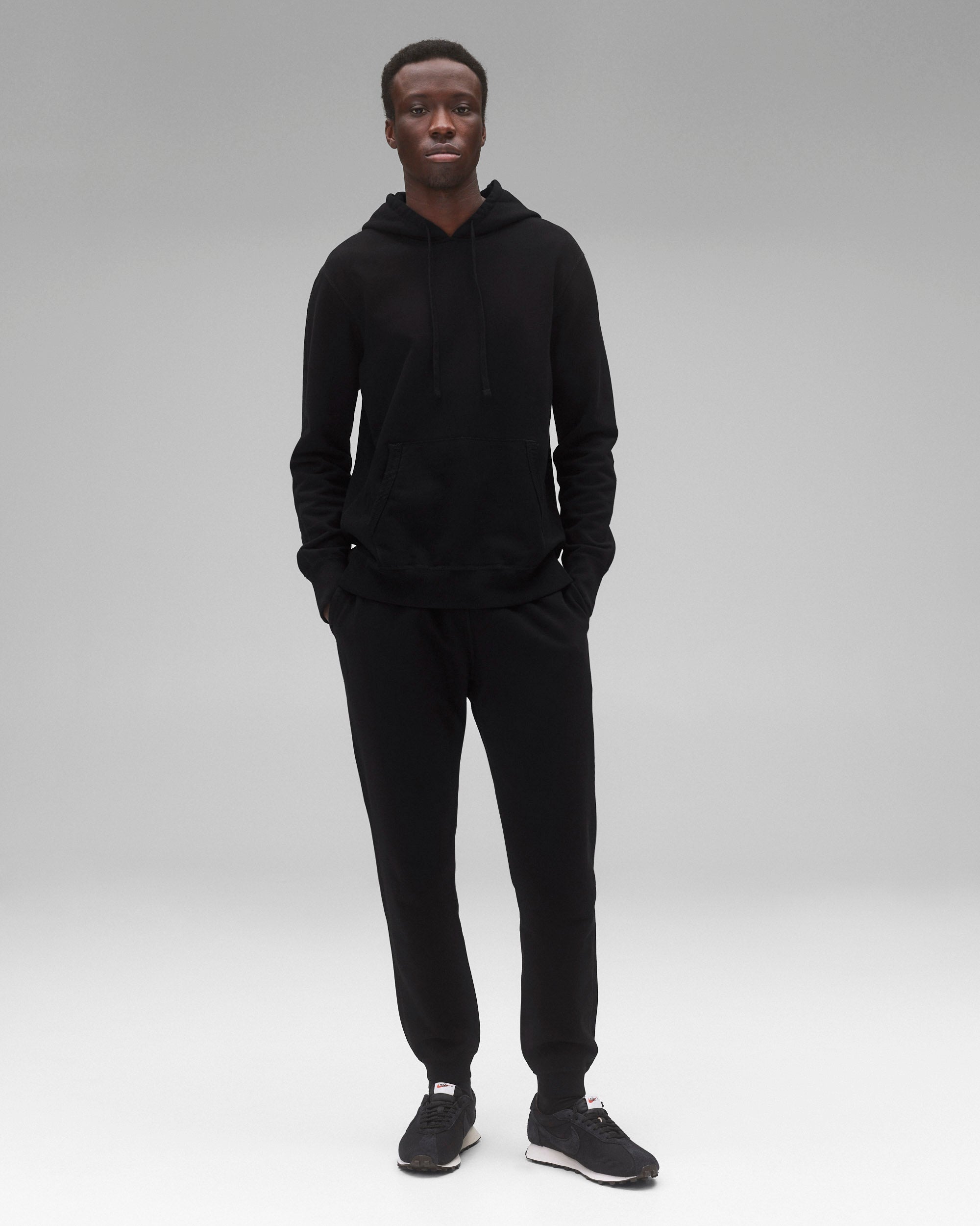 Kyoto Black Midweight Terry Slim Sweatpant