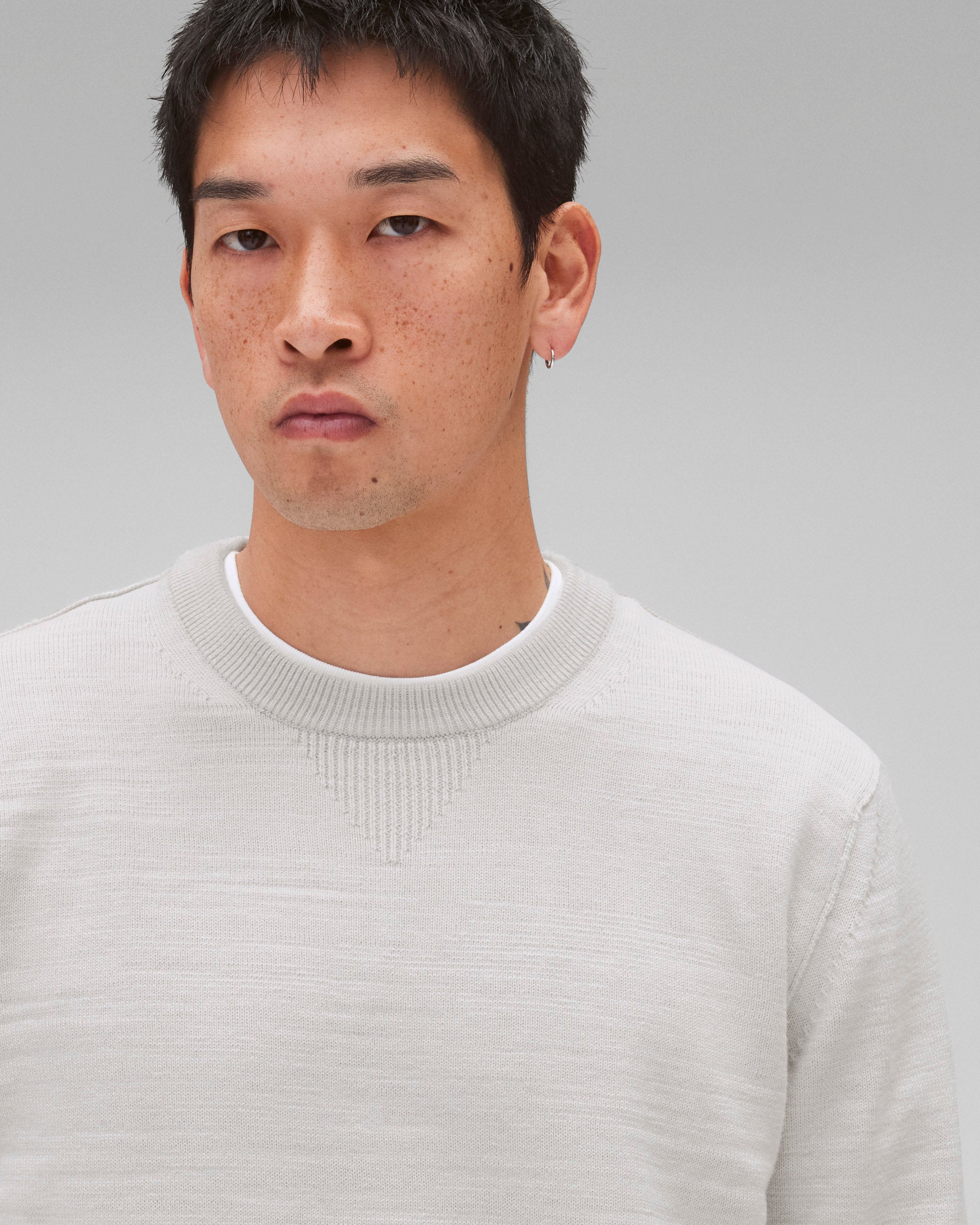 Cotton Slub Laurel Crewneck