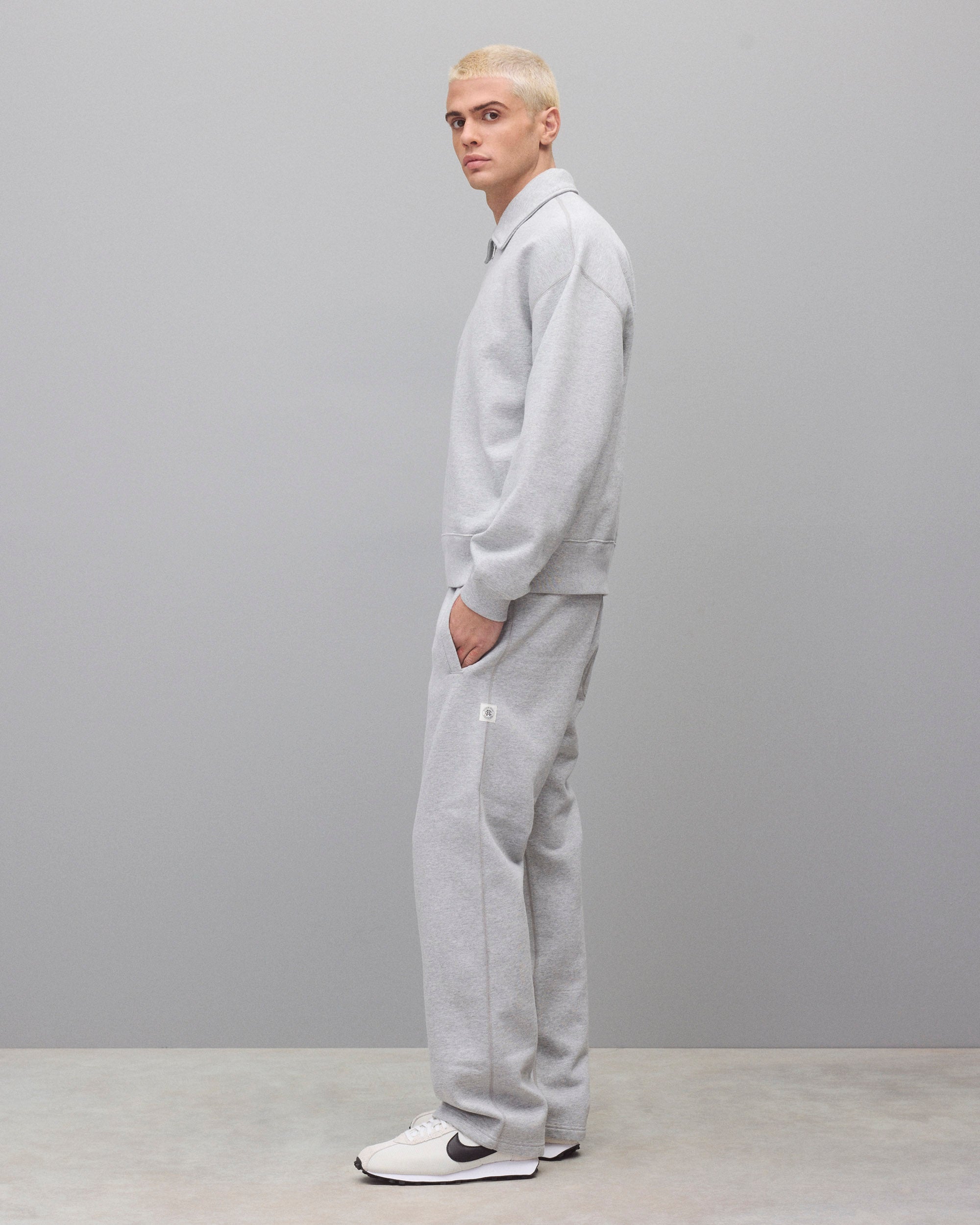 Brushed Fleece Relaxed Half Zip Sweatshirt