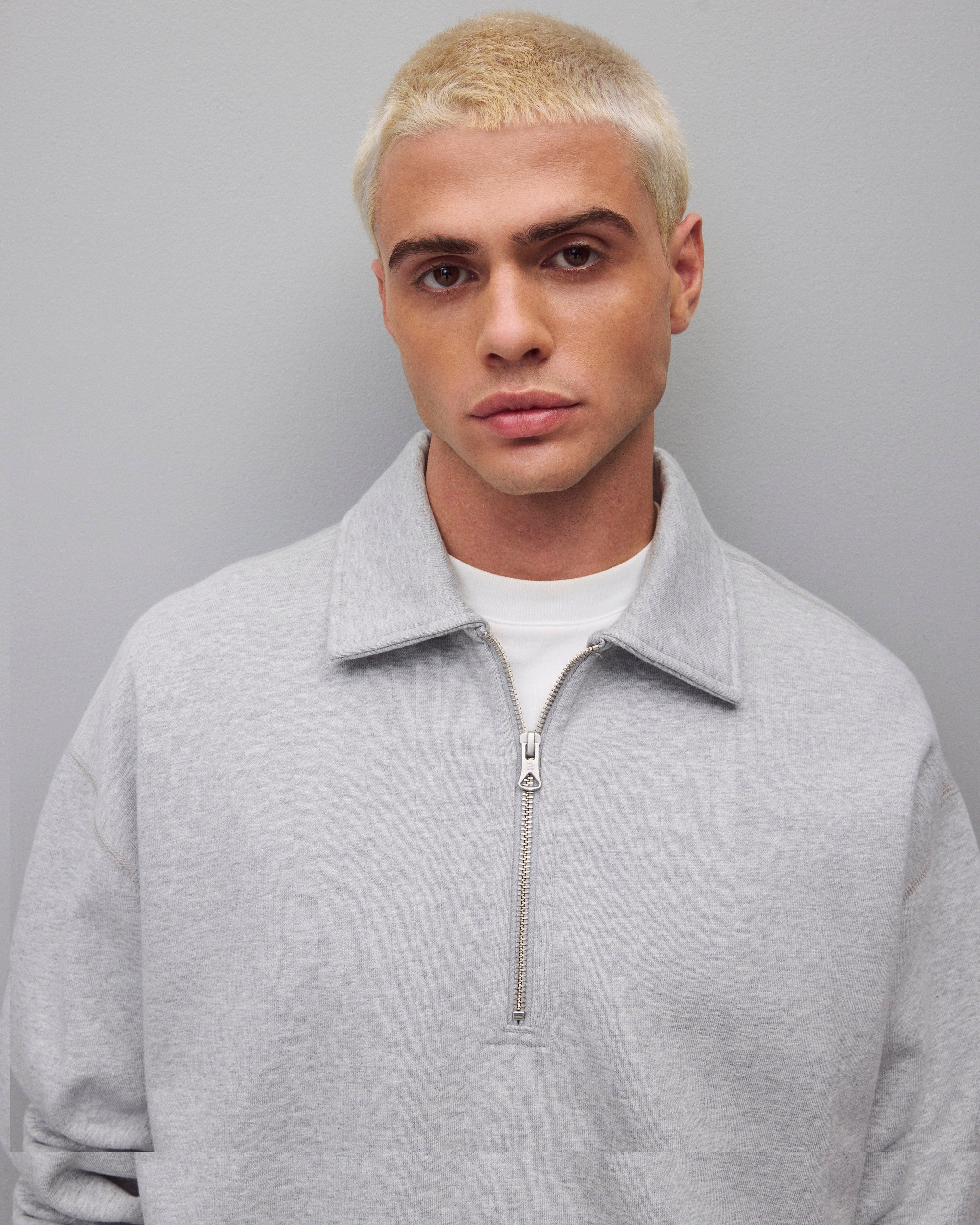 Brushed Fleece Relaxed Half Zip Sweatshirt