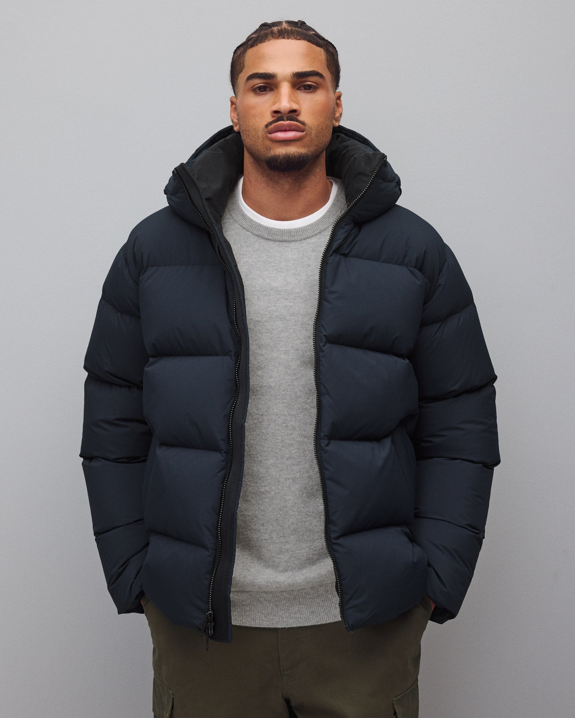 Matte Ripstop Franchise Hooded Down Jacket
