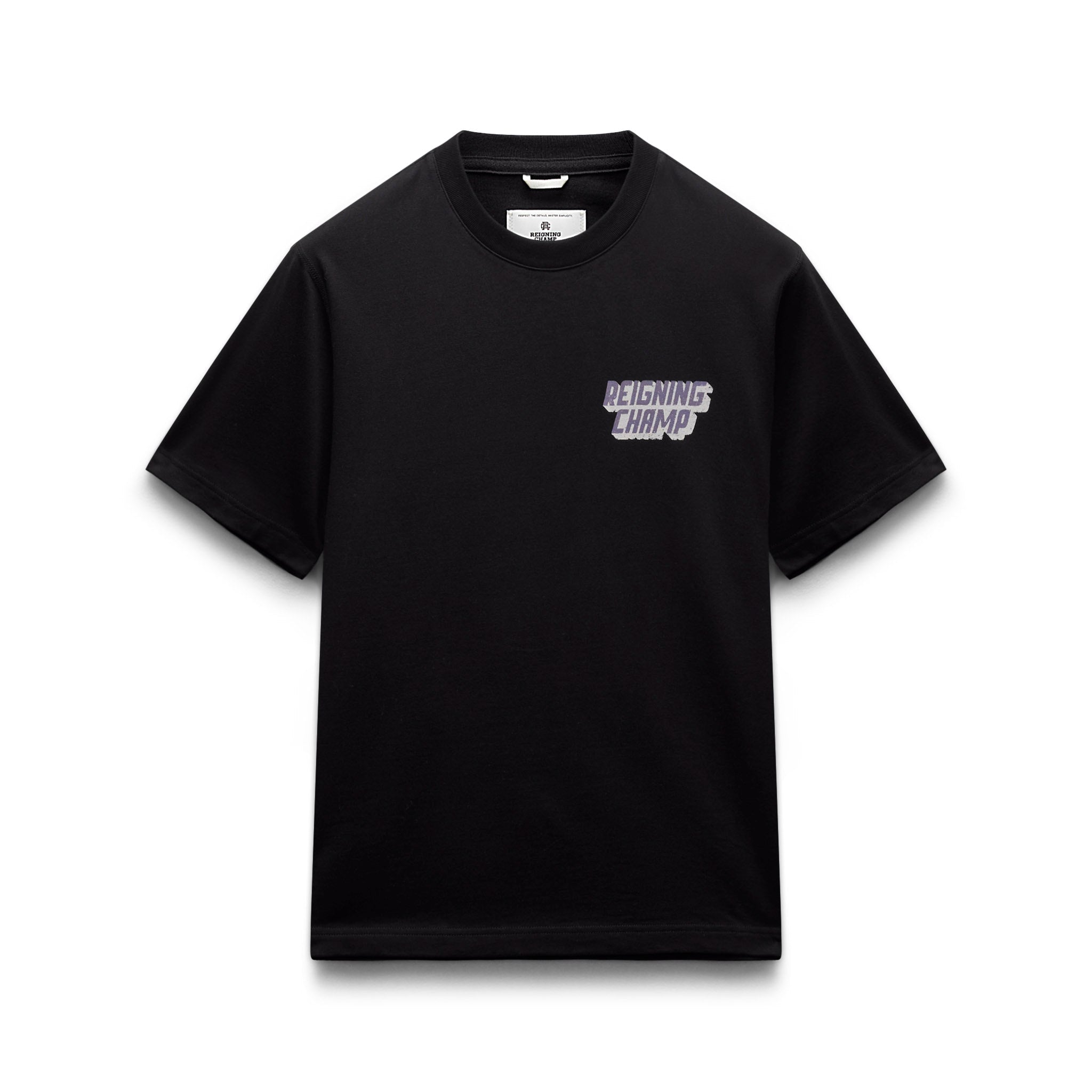 【Reigning Champ】ピクセルロゴ刺繍・半袖コットンＴシャツ Men's Graphic T Shirts, Sweaters, Hoodies | Reigning Champ