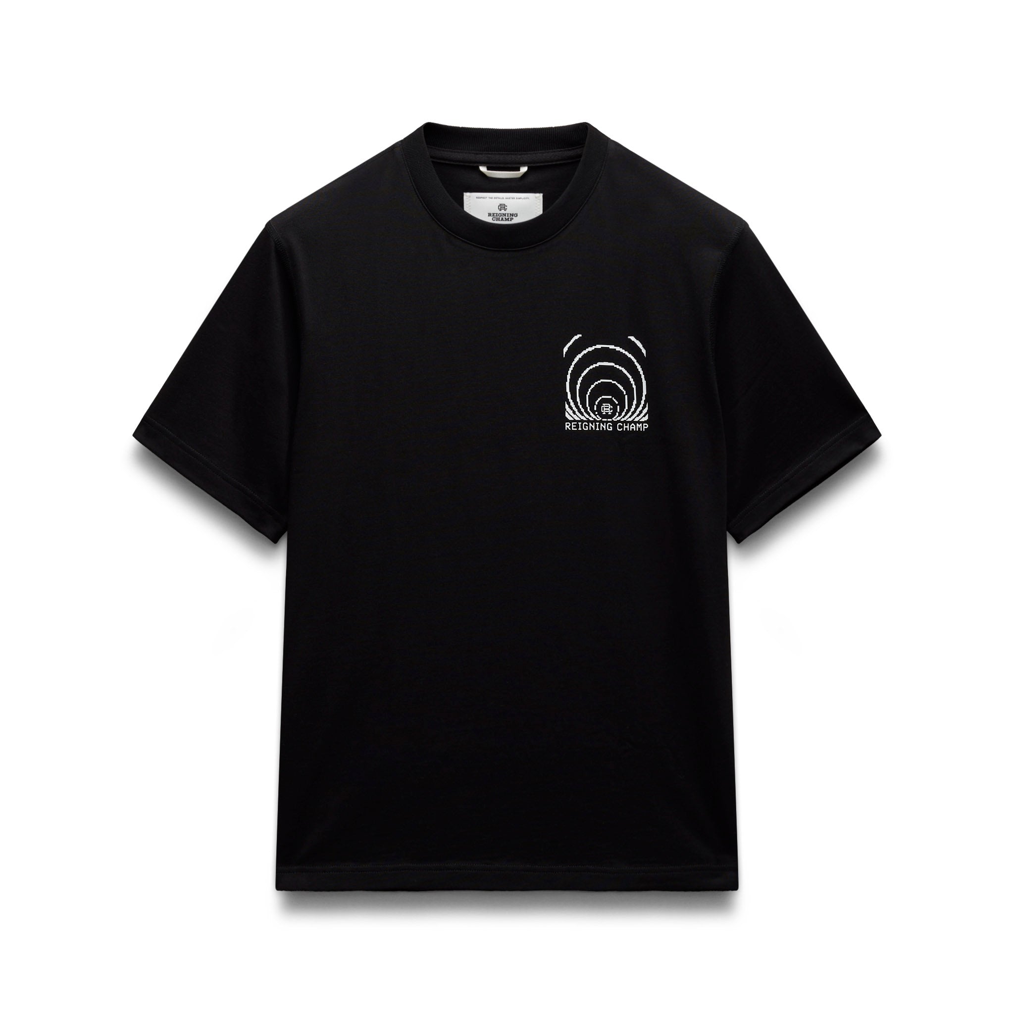 【Reigning Champ】ピクセルロゴ刺繍・半袖コットンＴシャツ Men's Graphic T Shirts, Sweaters, Hoodies | Reigning Champ