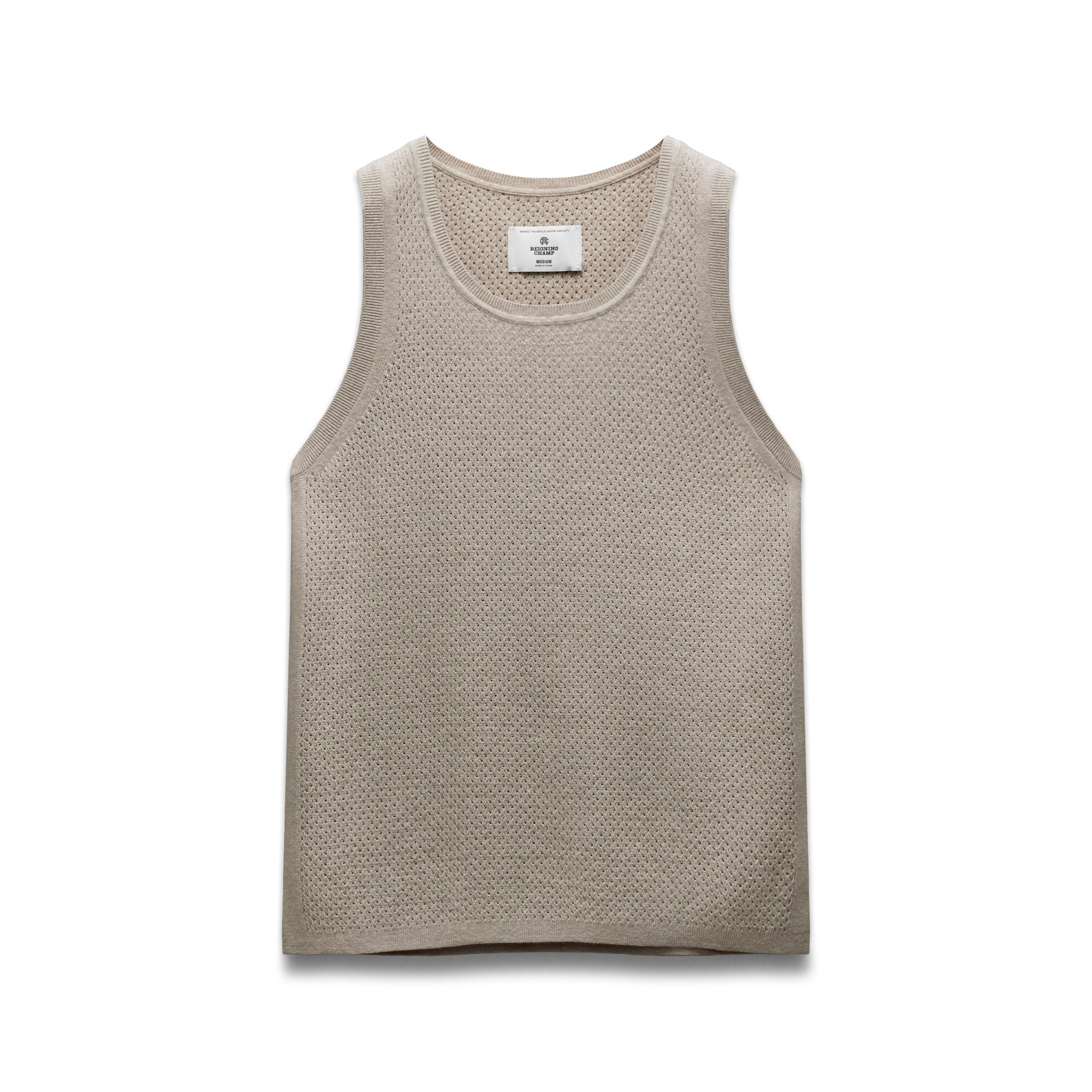 【Reigning Champ】リネン混紡・メッシュニット・半袖シャツ 通気性◎コットン&リネン メッシュニット半袖【Reigning Champ】