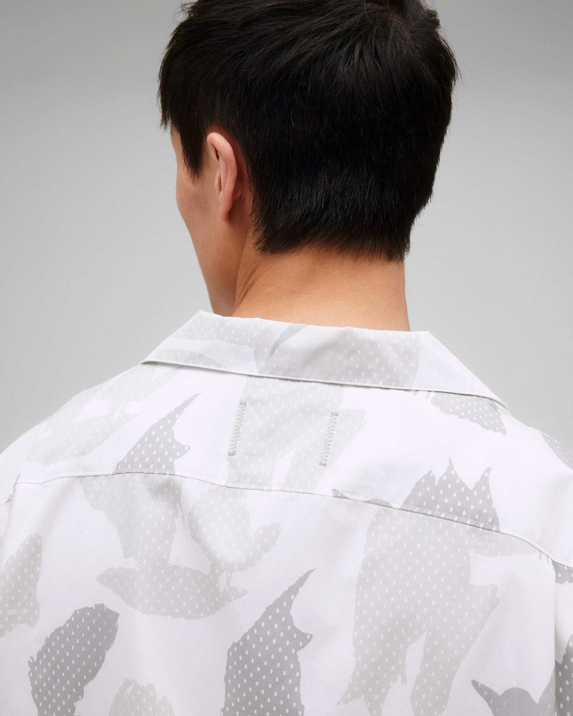 Cotton Poplin Botanical Relaxed Camp Shirt