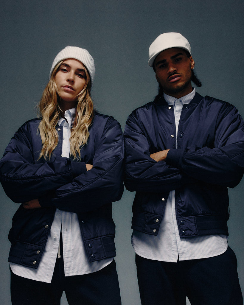 【Reigning Champ | レイニングチャンプ】Econyl Satin Nylon Stadium Jacket | Reigning  Champ JP